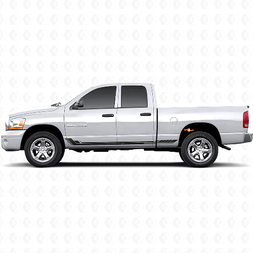 Adhesivo de vinilo con rayas laterales estilo racing para Dodge Ram 1500 2002-2008 1