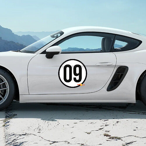 Heritage Design Door Side Number Vinyl Decal Sticker Kit For Porsche 718 Cayman