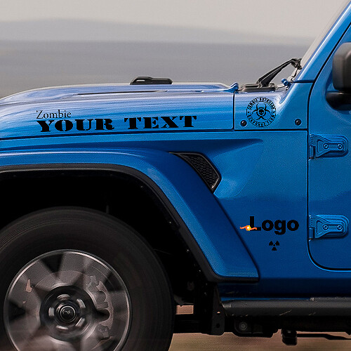Zombie Style Logo Vinyl Decal Kit for Jeep Wrangler Rubicon