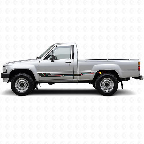 Curved Stripes Rocker Panel Vinyl Decal for Toyota Hilux 1983-1988_1