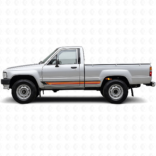 Vintage Straight Stripes Side Vinyl Decal for Toyota Hilux 1983-1988_1
