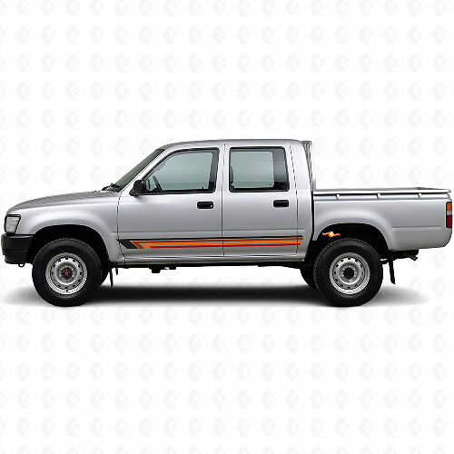 Vintage Straight Stripes Side Vinyl Decal for Toyota Hilux 1988-1997_1