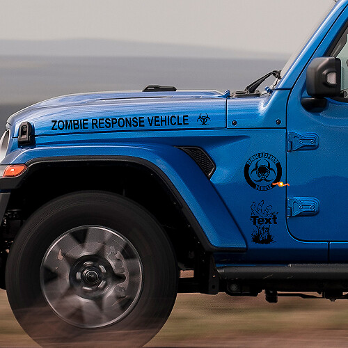 Kit d'autocollants vinyles Logo Équipe de Réponse en Cas d'Épidémie de Zombies pour Jeep Wrangler Rubicon
