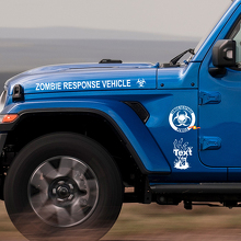 Kit d'autocollants vinyles Logo Équipe de Réponse en Cas d'Épidémie de Zombies pour Jeep Wrangler Rubicon 2