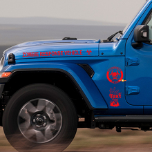 Kit d'autocollants vinyles Logo Équipe de Réponse en Cas d'Épidémie de Zombies pour Jeep Wrangler Rubicon 3