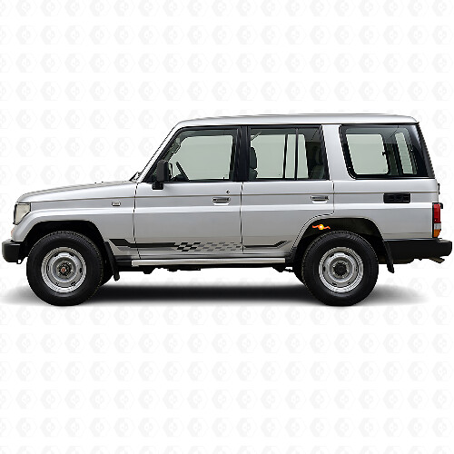 Checkered Flag Side Stripes Vinyl Decal for Toyota Land Cruiser Prado 1990-1996_1