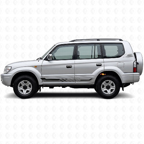 Checkered Flag Side Stripes Vinyl Decal for Toyota Land Cruiser Prado 1996-2002_1
