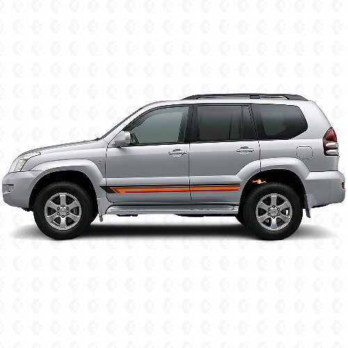 Vintage Straight Stripes Side Vinyl Decal for Toyota Land Cruiser Prado 2002-2009_1