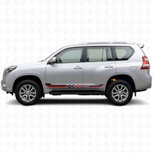 Checkered Flag Side Stripes Vinyl Decal for Toyota Land Cruiser Prado 2009-2023_3