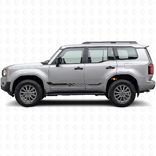 Checkered Flag Side Stripes Vinyl Decal for Toyota Land Cruiser Prado 2023+