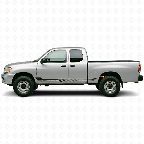 Checkered Flag Side Stripes Vinyl Decal for Toyota Tundra 1999-2006_1
