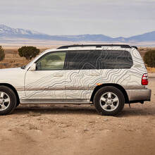 Vinyl Decal with Topographic Style Side Stripes for Toyota Land Cruiser 100 2