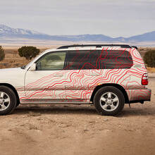 Vinyl Decal with Topographic Style Side Stripes for Toyota Land Cruiser 100 3
