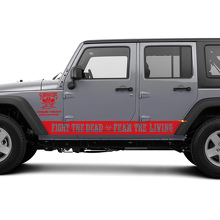 Fight The Dead Fear The Living Side Stripes Vinyl Decals for Jeep Wrangler Rubicon _3