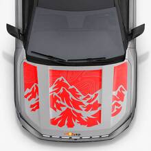 Mountain Topographic Style Bonnet Stripes Vinyl Decal for Jeep Compass 2026 2