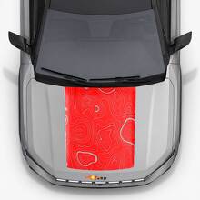 Topographic Style Bonnet Vinyl Decal for Jeep Compass 2026 3