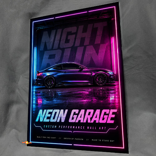 Neon Garage Performance Glossy Acrylic Wall Art Panel 1