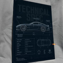 Technical Spec Drawing Glossy Acrylic Wall Art Panel 3