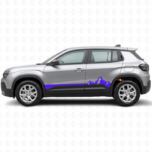 Mountains Thin Stripes Rocker Panel Vinyl Decal for Jeep Avenger 2023+_2