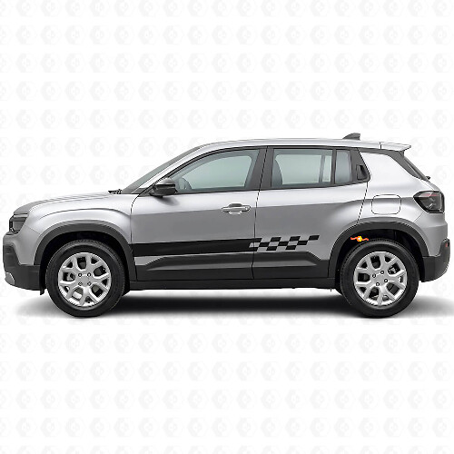 Checkered Stripes Side Vinyl Decal for Jeep Avenger 2023+