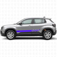 Checkered Stripes Side Vinyl Decal for Jeep Avenger 2023+_2
