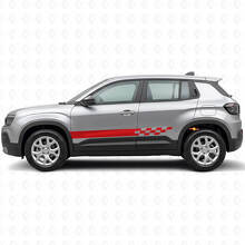 Checkered Stripes Side Vinyl Decal for Jeep Avenger 2023+_3