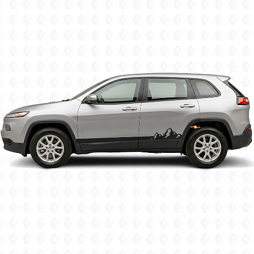 Mountains Thin Stripes Side Vinyl Decal for Jeep Cherokee KL 2013-2023