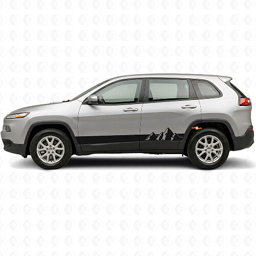 Mountains Wide Stripes Side Vinyl Decal for Jeep Cherokee KL 2013-2023