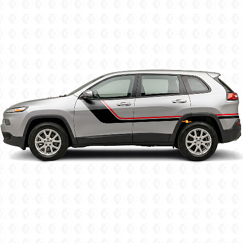 Twin Stripes Side Vinyl Decal Kit for Jeep Cherokee KL 2013-2023_1