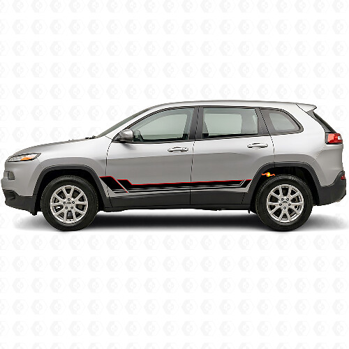 Twin Stripes Doors Vinyl Decal Kit for Jeep Cherokee KL 2013-2023_1