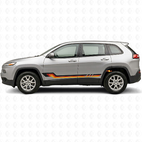 Vintage Style Side Stripes Vinyl Decal for Jeep Cherokee KL 2013-2023_1