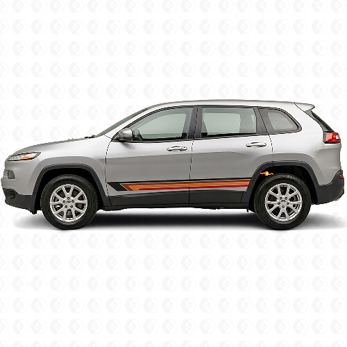 Vintage Straight Stripes Side Vinyl Decal for Jeep Cherokee KL 2013-2023