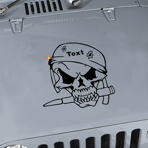 Autocolante em Vinil de Caveira Militar para Jeep Wrangler TJ LJ JK