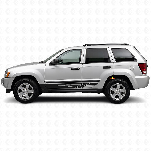 Decorated Side Stripes Vinyl Decal Kit for Jeep Grand Cherokee 2005-2010