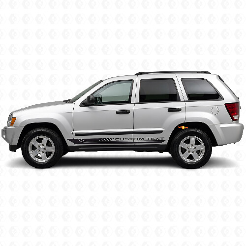 Checkered Curved Side Stripes Vinyl Decal for Jeep Grand Cherokee 2005-2010_1