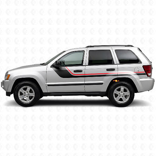 Twin Stripes Side Vinyl Decal for Jeep Grand Cherokee 2005-2010