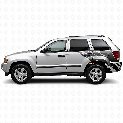 Mud Splash Graphic Rear Side Vinyl Decal for Jeep Grand Cherokee 2005-2010_1