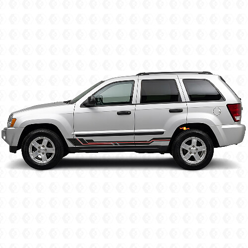 Curved Stripes Rocker Panel Vinyl Decal for Jeep Grand Cherokee 2005-2010