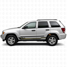 Curved Stripes Rocker Panel Vinyl Decal for Jeep Grand Cherokee 2005-2010_2