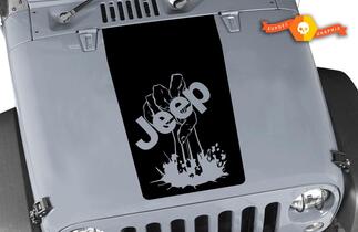 Jeep Zombie Hand wrangler hood CJ YJ TJ JK Vinyl Sticker Decal