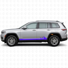 Mountains Thin Stripes Side Vinyl Decal for Jeep Grand Cherokee 2021+_2