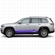 Mountains Style Stripes Side Vinyl Decal for Jeep Grand Cherokee 2021+_2