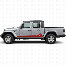 Mountains Thin Stripes Side Vinyl Decal for Jeep Gladiator 2020+_3