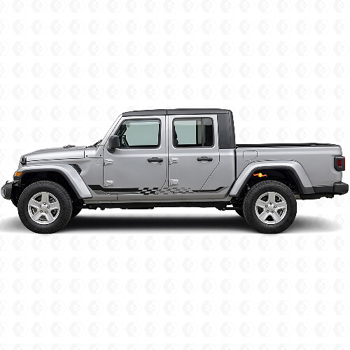 Checkered Flag Side Stripes Vinyl Decal for Jeep Gladiator 2020+