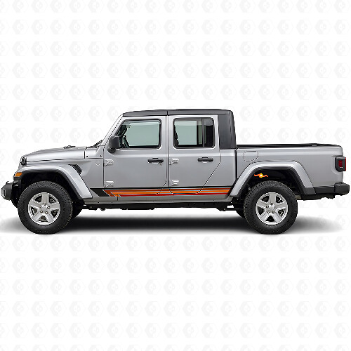Vintage Straight Stripes Side Vinyl Decal for Jeep Gladiator 2020+_1