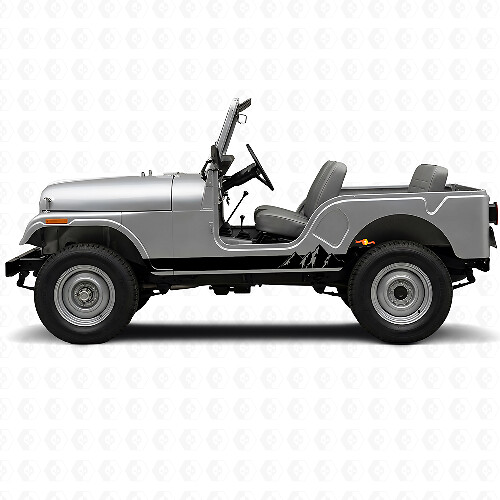 Mountains Wide Stripes Side Vinyl Decal for Jeep CJ-5 1955-1983_1