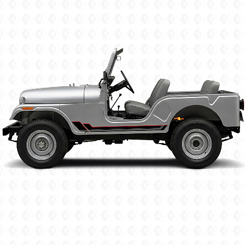 Twin Stripes Rocker Panel Vinyl Decal for Jeep CJ-5 1955-1983_1
