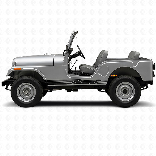Intertwined Stripes Side Vinyl Decal for Jeep CJ-5 1955-1983_1