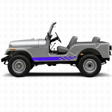 Checkered Stripes Side Vinyl Decal for Jeep CJ-5 1955-1983_2