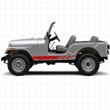 Checkered Stripes Side Vinyl Decal for Jeep CJ-5 1955-1983_3